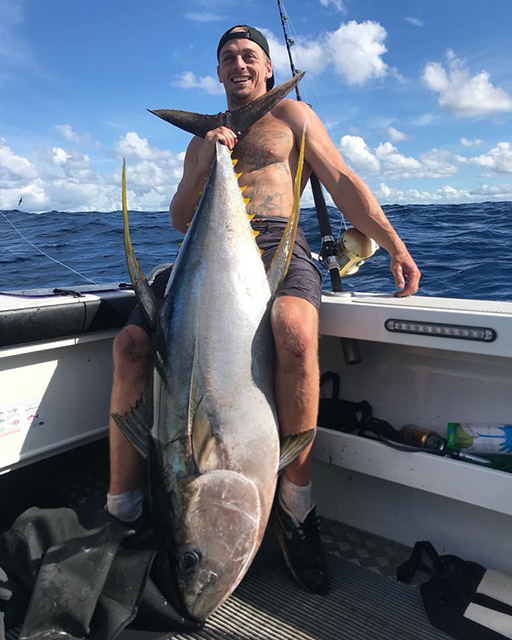 ANGLER: Luke McNeill  SPECIES: Yellowfin Tuna WEIGHT: 52kg LURE: 8" JB Little Ripper.
